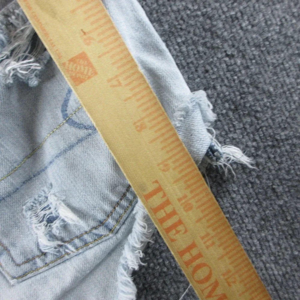 American Eagle Outfitters Denim Shorts Women 00 Blue Cut Off Distress Button Fly